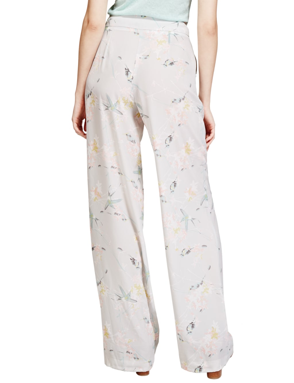 Humming Bird Print Wide Leg Trousers 4 of 4