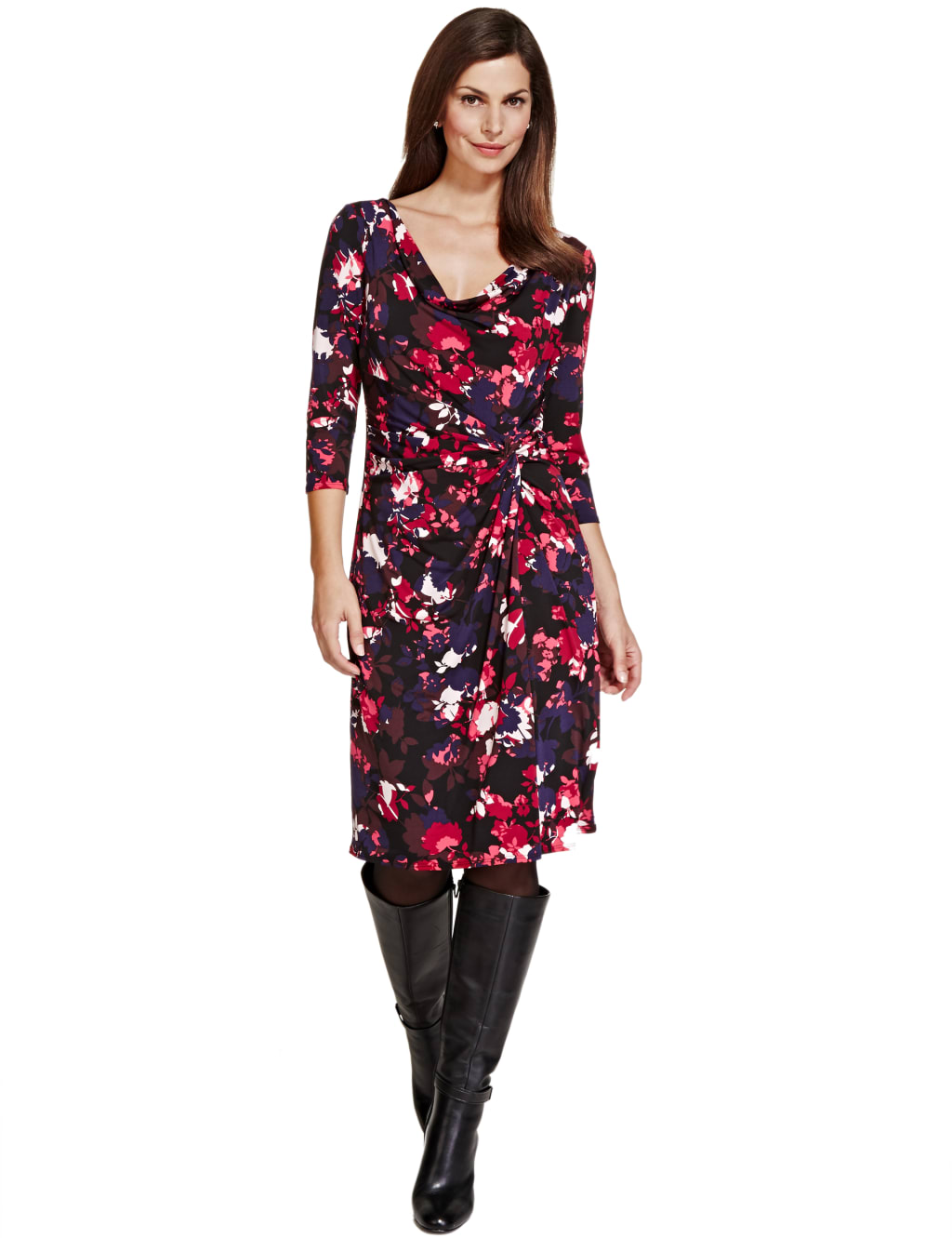 Floral Wrap Bodycon Dress 1 of 4