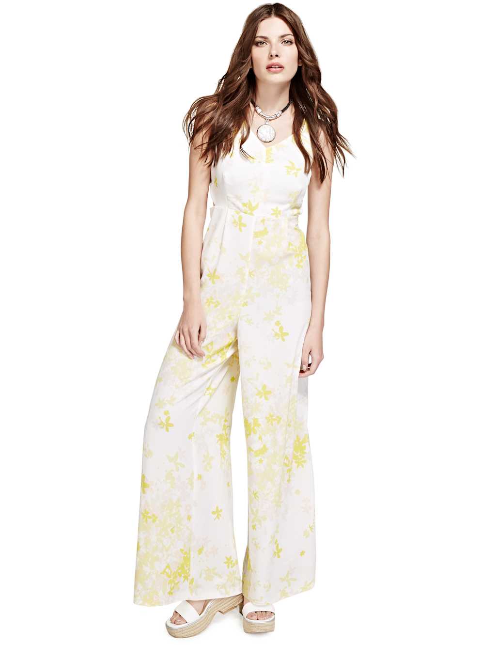 V-Neck Scatter Print Jumpsuit 1 of 4