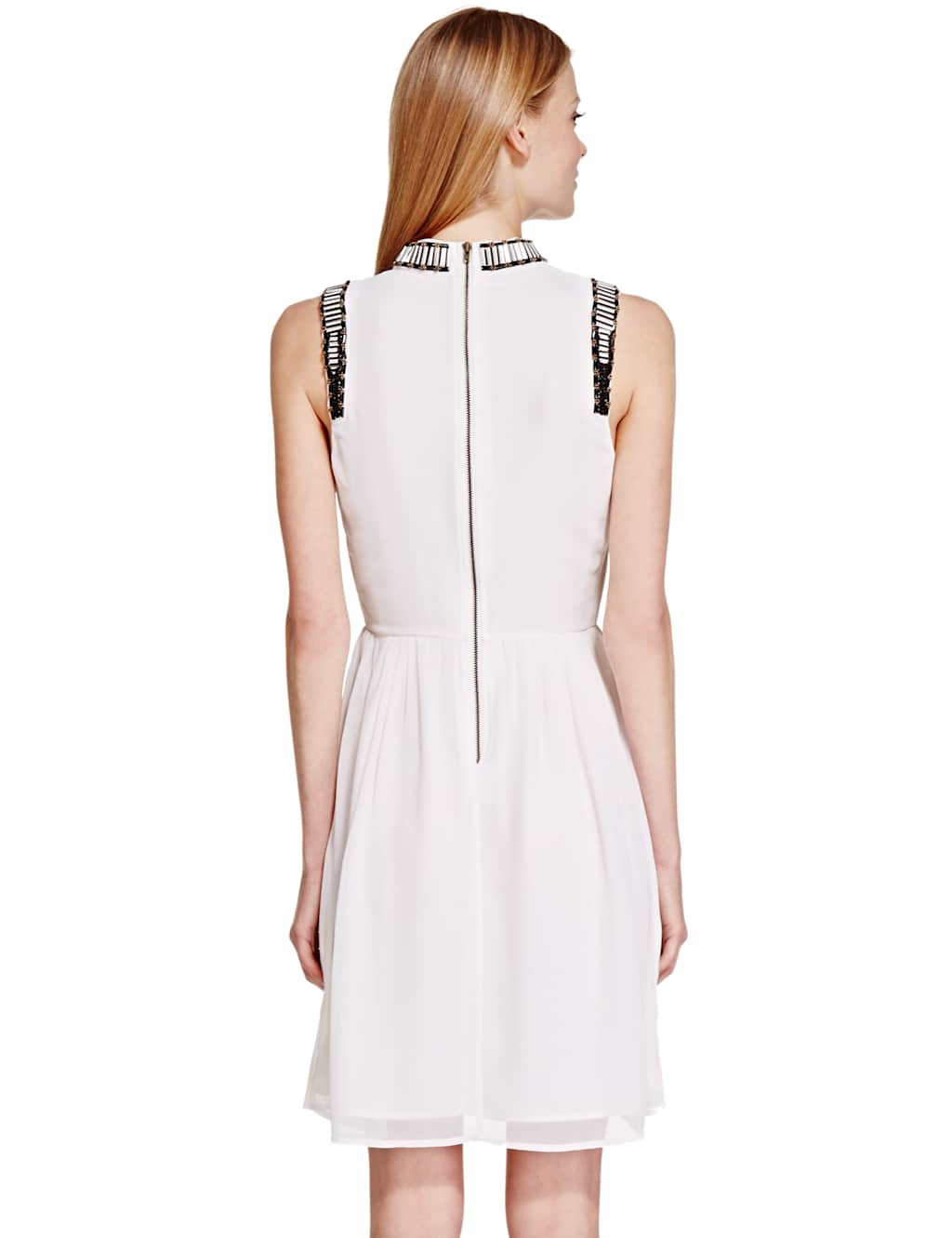 Fit & Flare Embellished Trim Dress 4 of 4