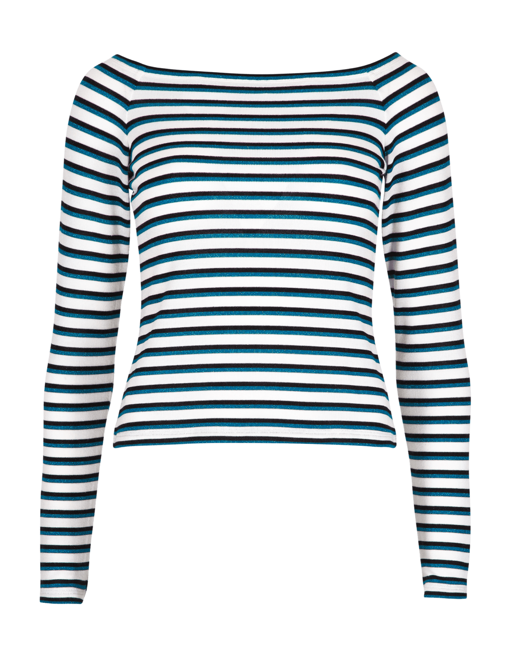 Metallic Effect Bardot Striped Top 2 of 4