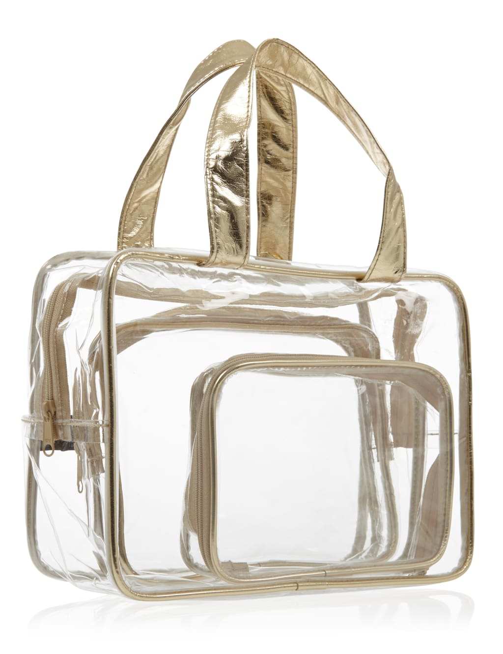 Outstanding Value 3 Piece Clear Cosmetic Bag Set M S Collection M S