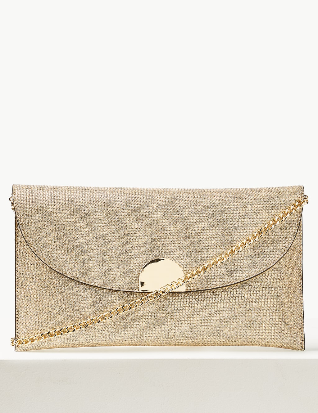 Fold Over Chain Clutch Bag M S Collection M S