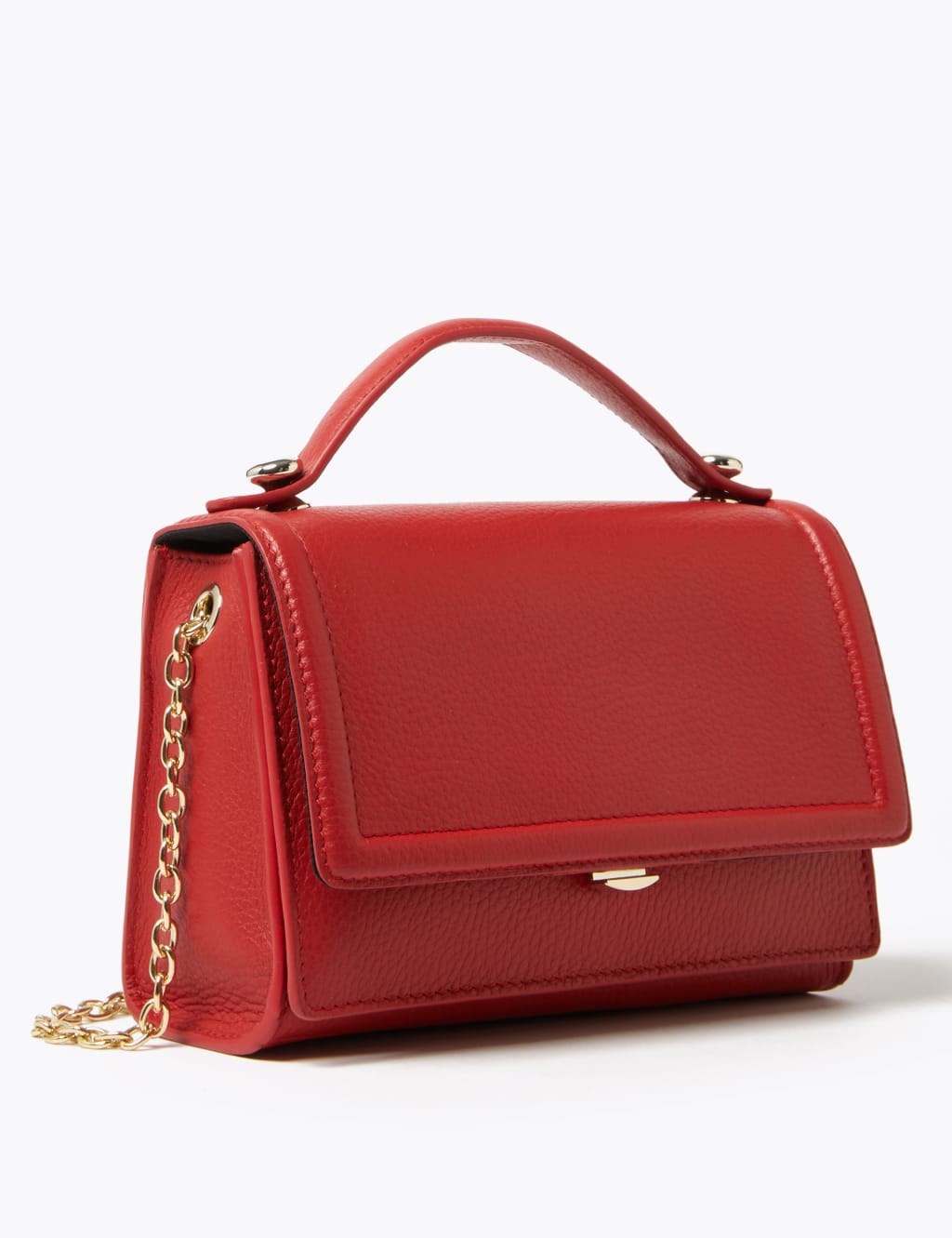 Leather Chain Strap Shoulder Bag M S Collection M S