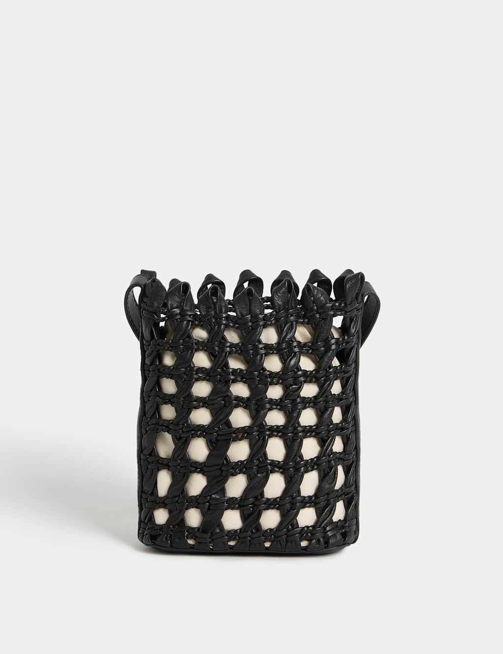 Pure Leather Woven Cross Body Bag 4 of 5