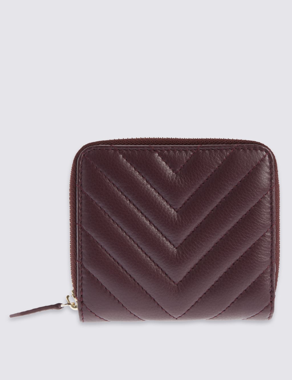Leather Quilted Zip Around Purse with Cardsafe M S Collection M S