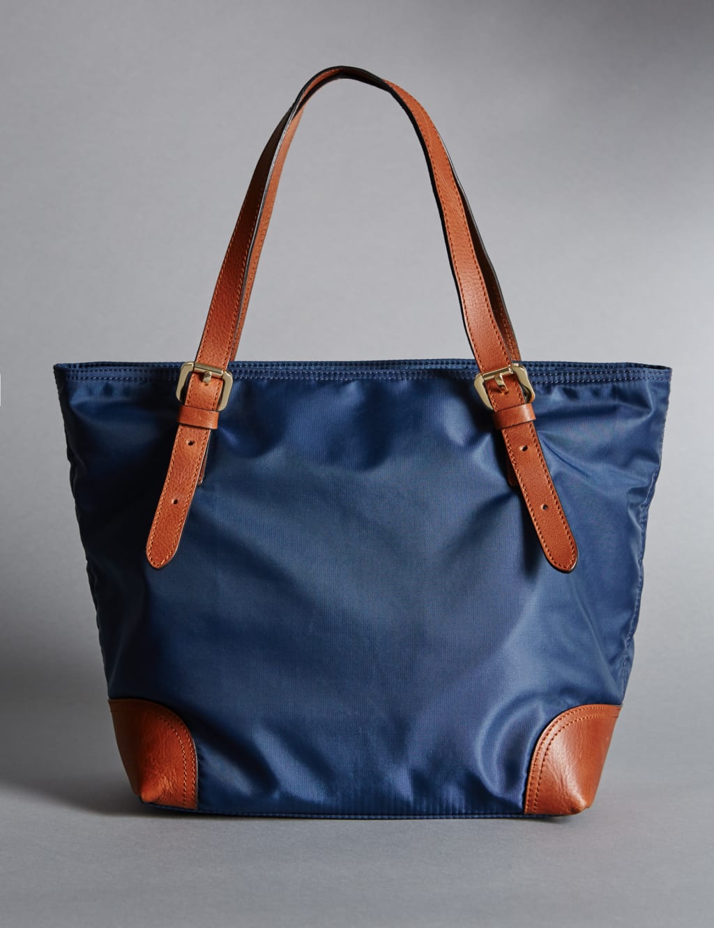 Leather Trim Double Handle Small Tote Bag 4 of 7
