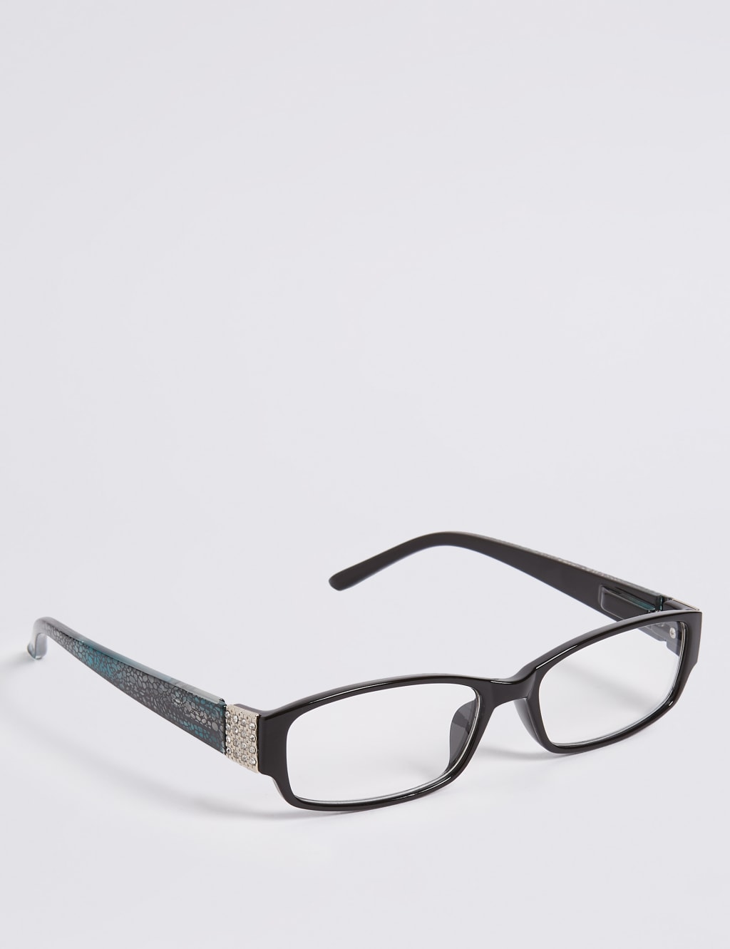 Diamante Rectangle Reading Glasses. M S Collection M S