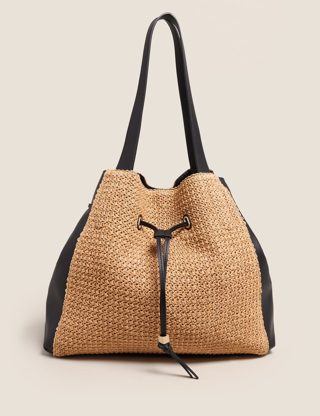 Drawstring Straw Tote Bag 5 of 6
