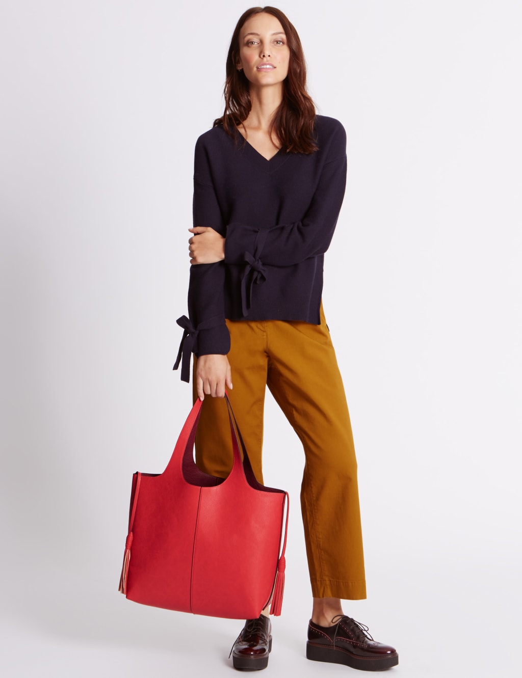 Faux Leather Tassel Shopper Bag 1 of 5