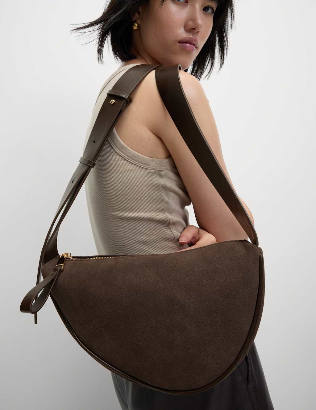 Faux Leather Sling Cross-Body Bag 1 of 5