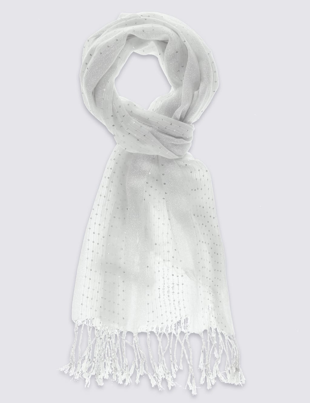 Sequin Embellished Striped Scarf 1 of 4