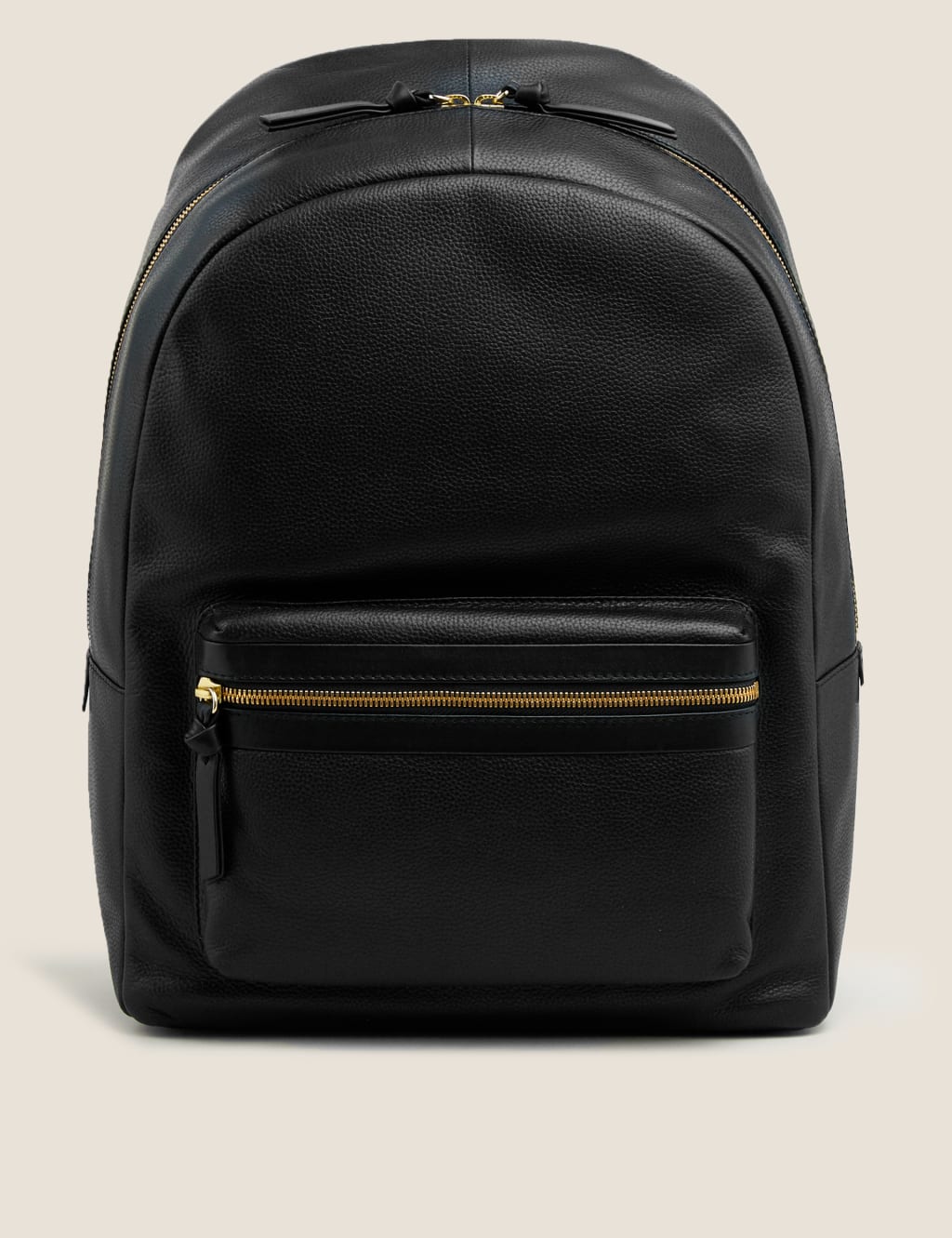 Leather Double Zip Backpack M S Collection M S
