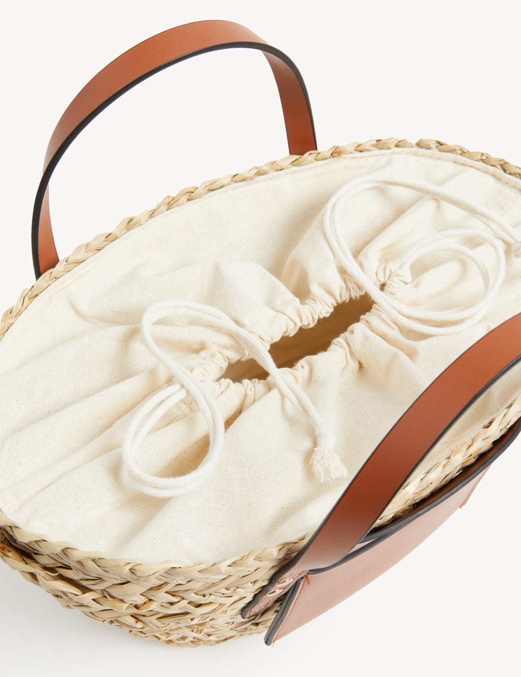 Straw drawstring bag discount
