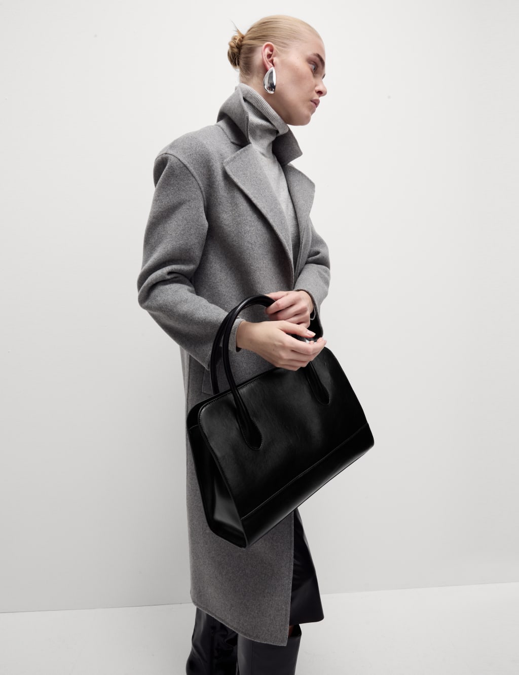 Faux leather bag top