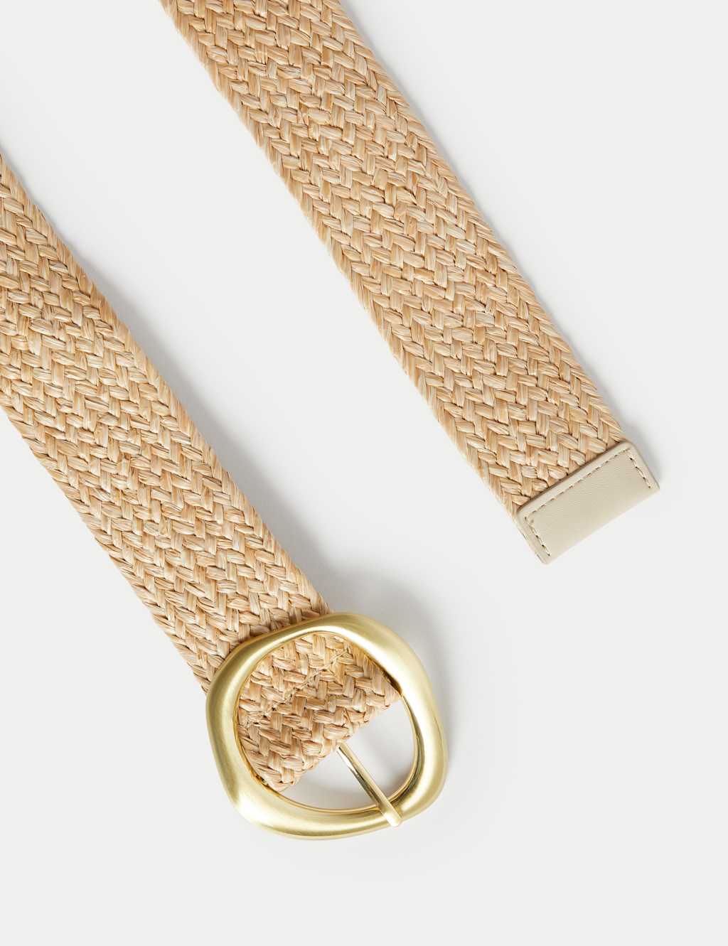 Circle Buckle Raffia Belt 2 of 2