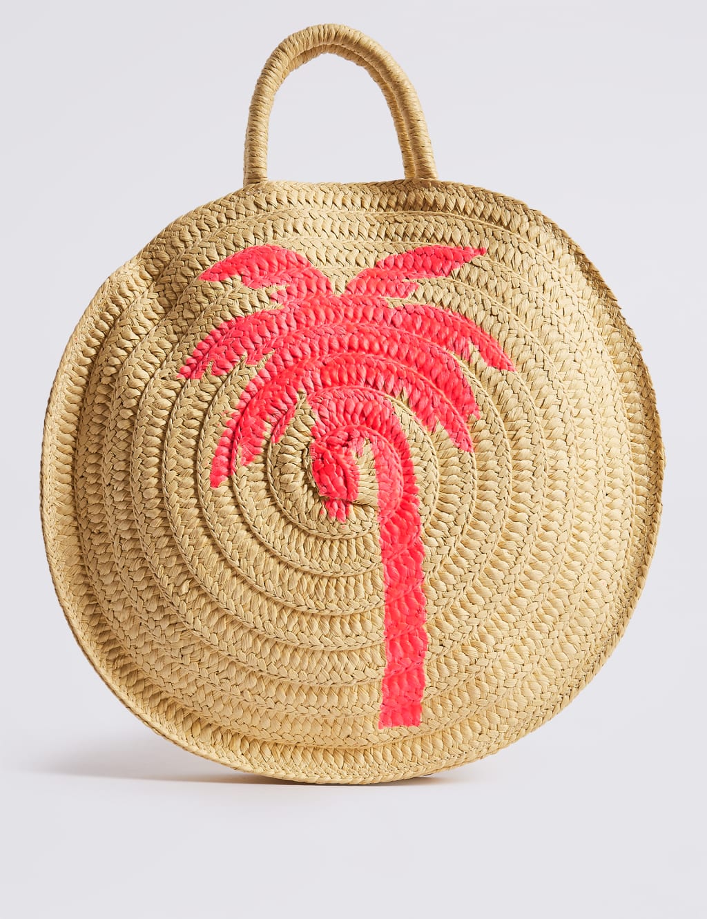 Palm Tree Circle Straw Shopper Bag 2 of 5