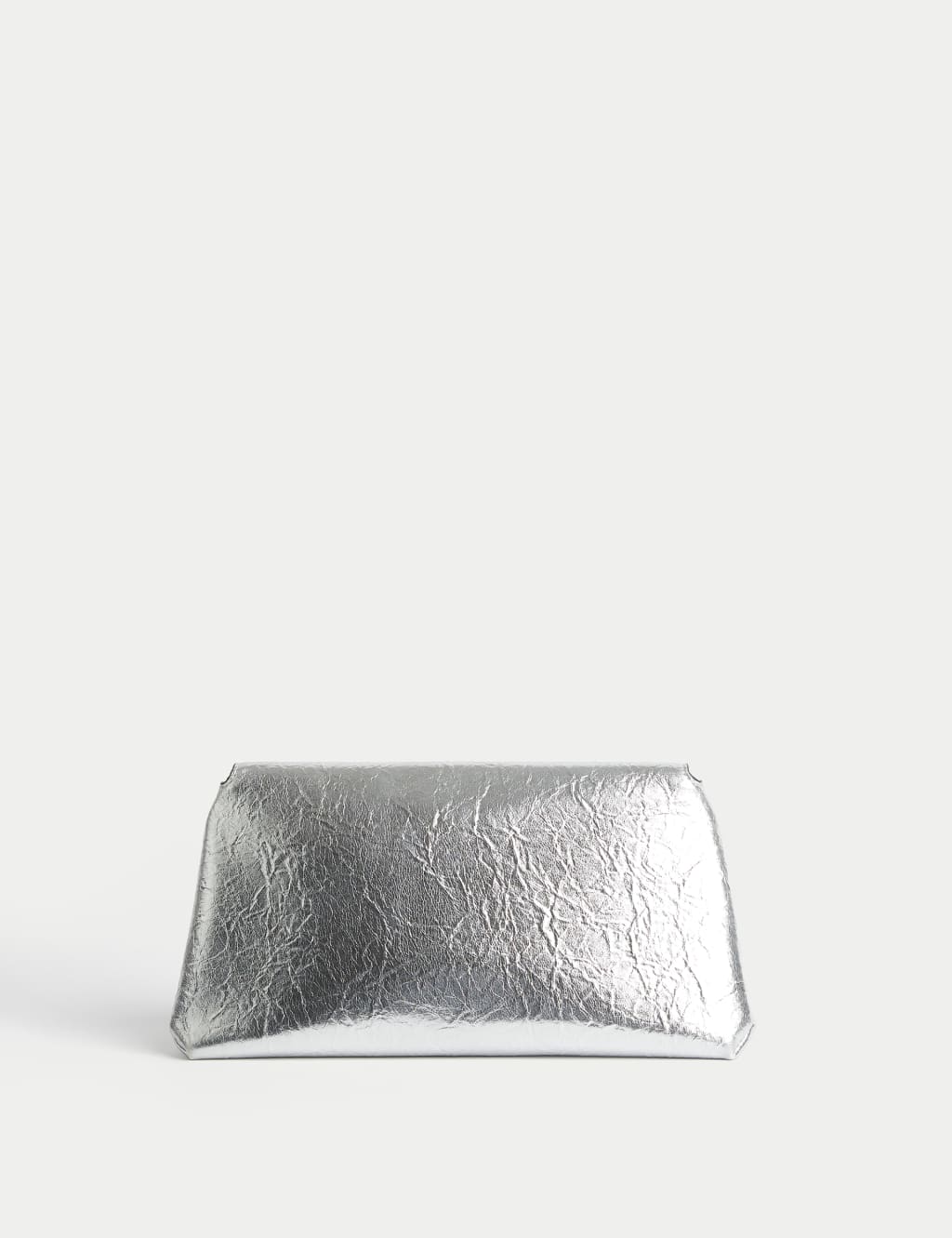 Grey metallic clutch bag best sale