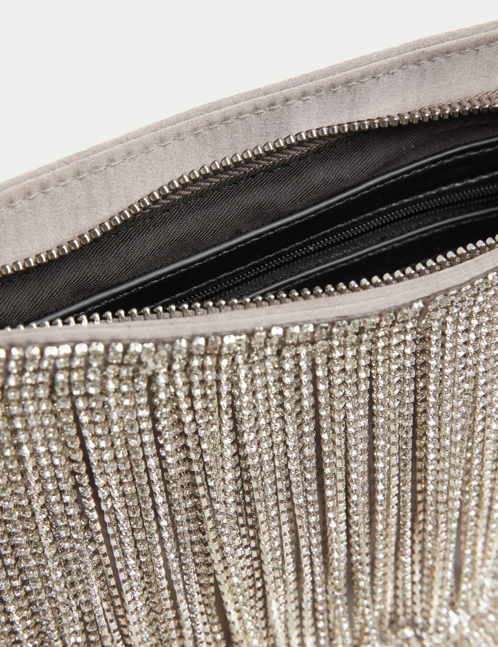 Diamante Fringed Shoulder Bag M S Collection M S