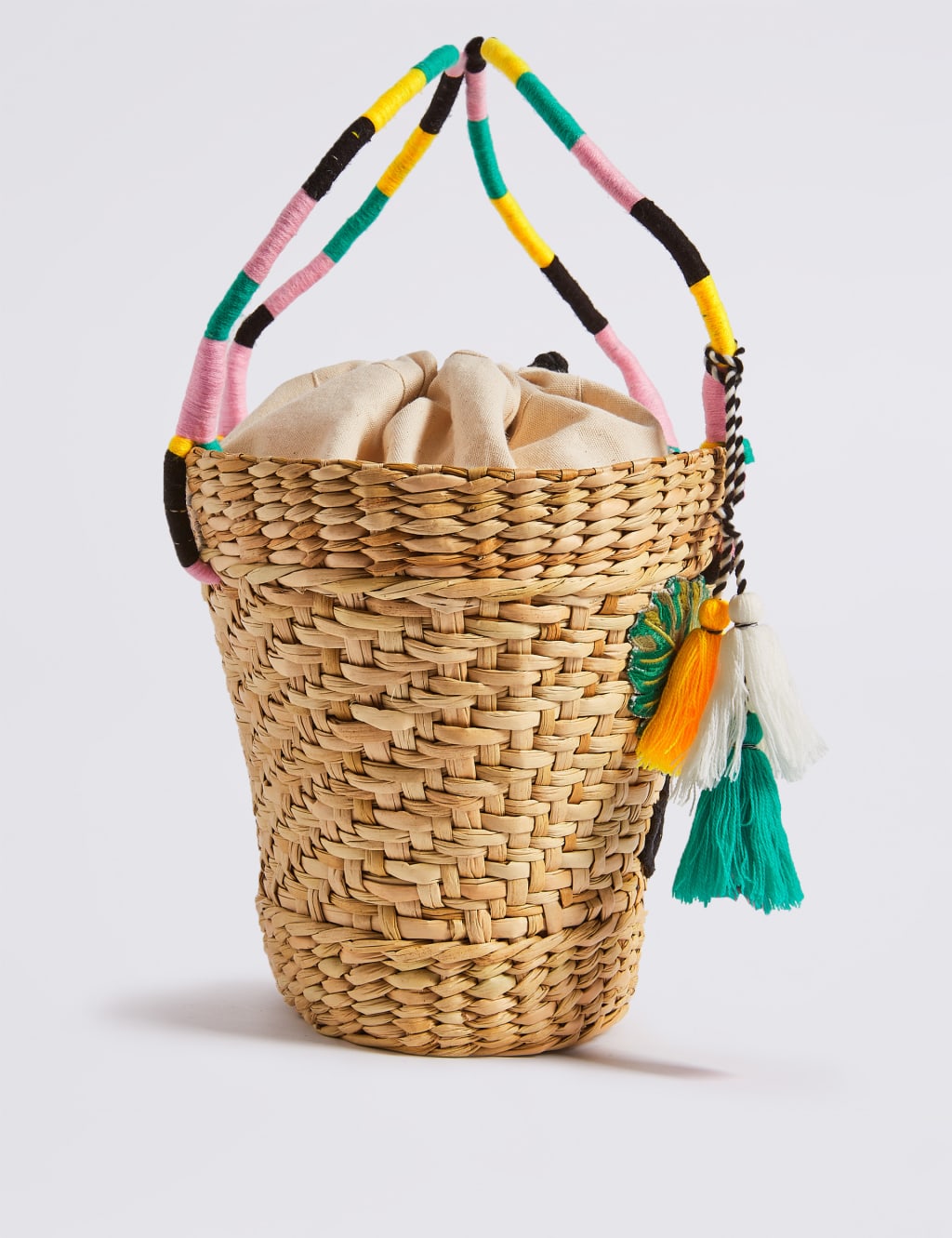 Slogan Straw Basket Shopper Bag 3 of 5