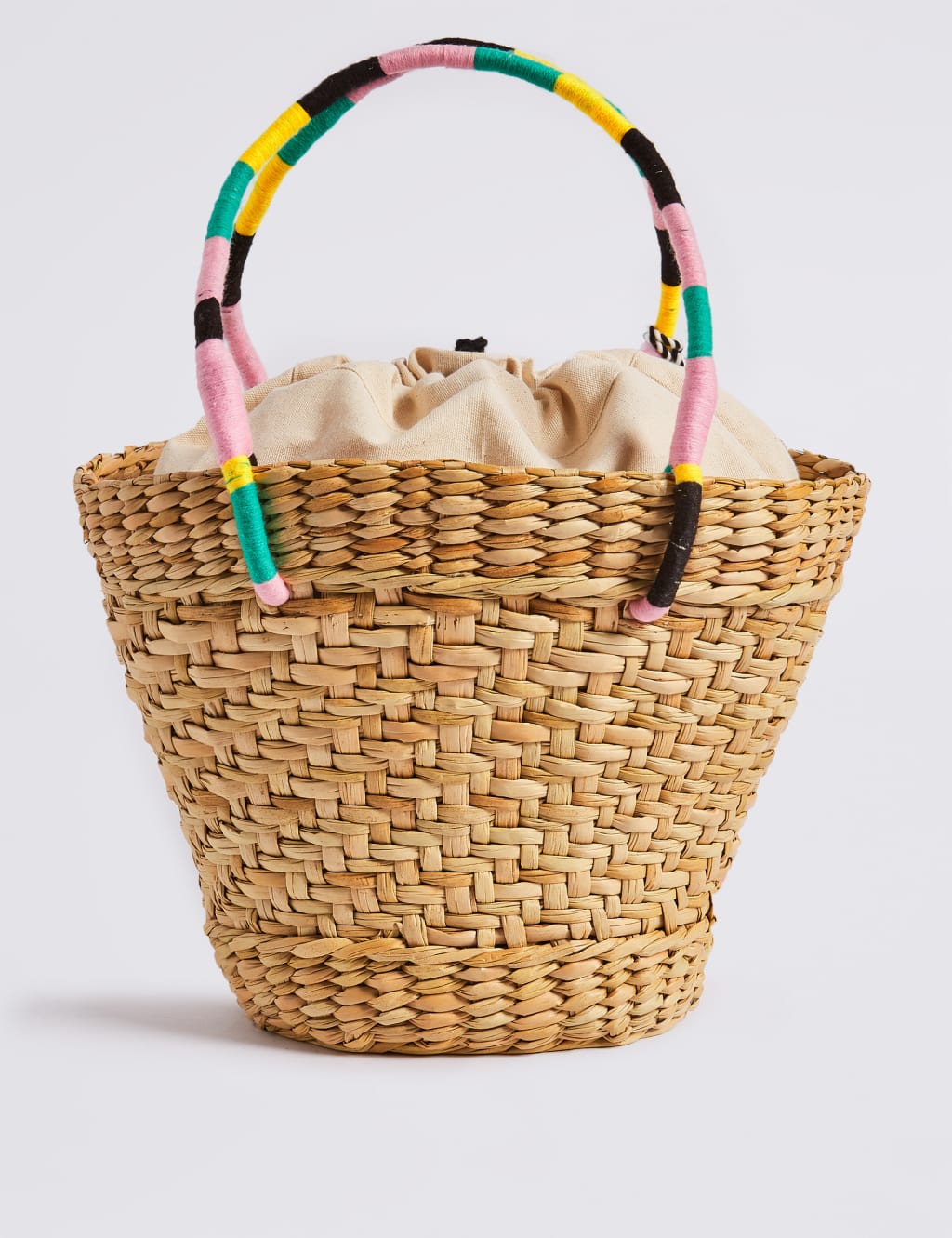 Slogan Straw Basket Shopper Bag 4 of 5