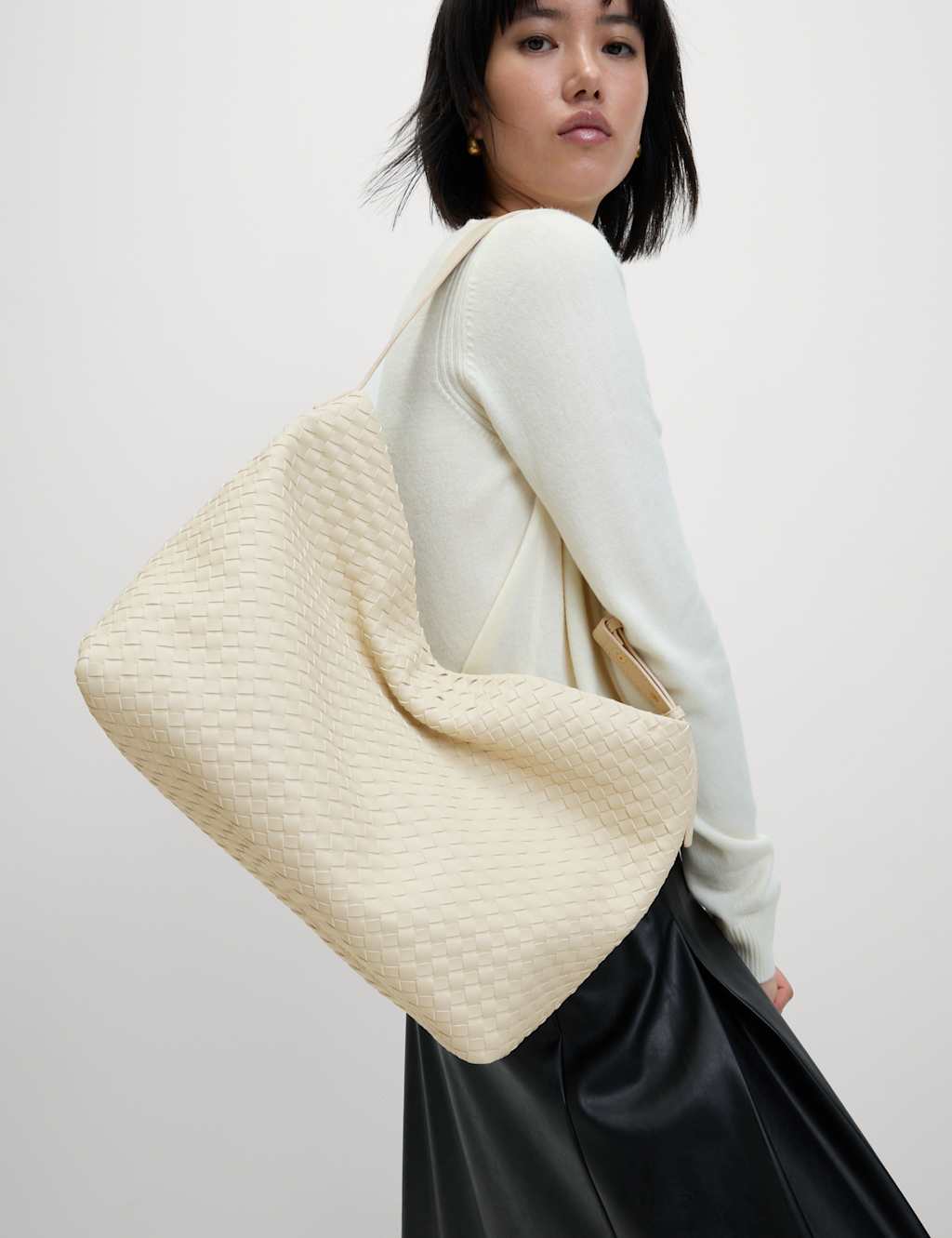 Faux Leather Woven Shoulder Strap 6 of 6