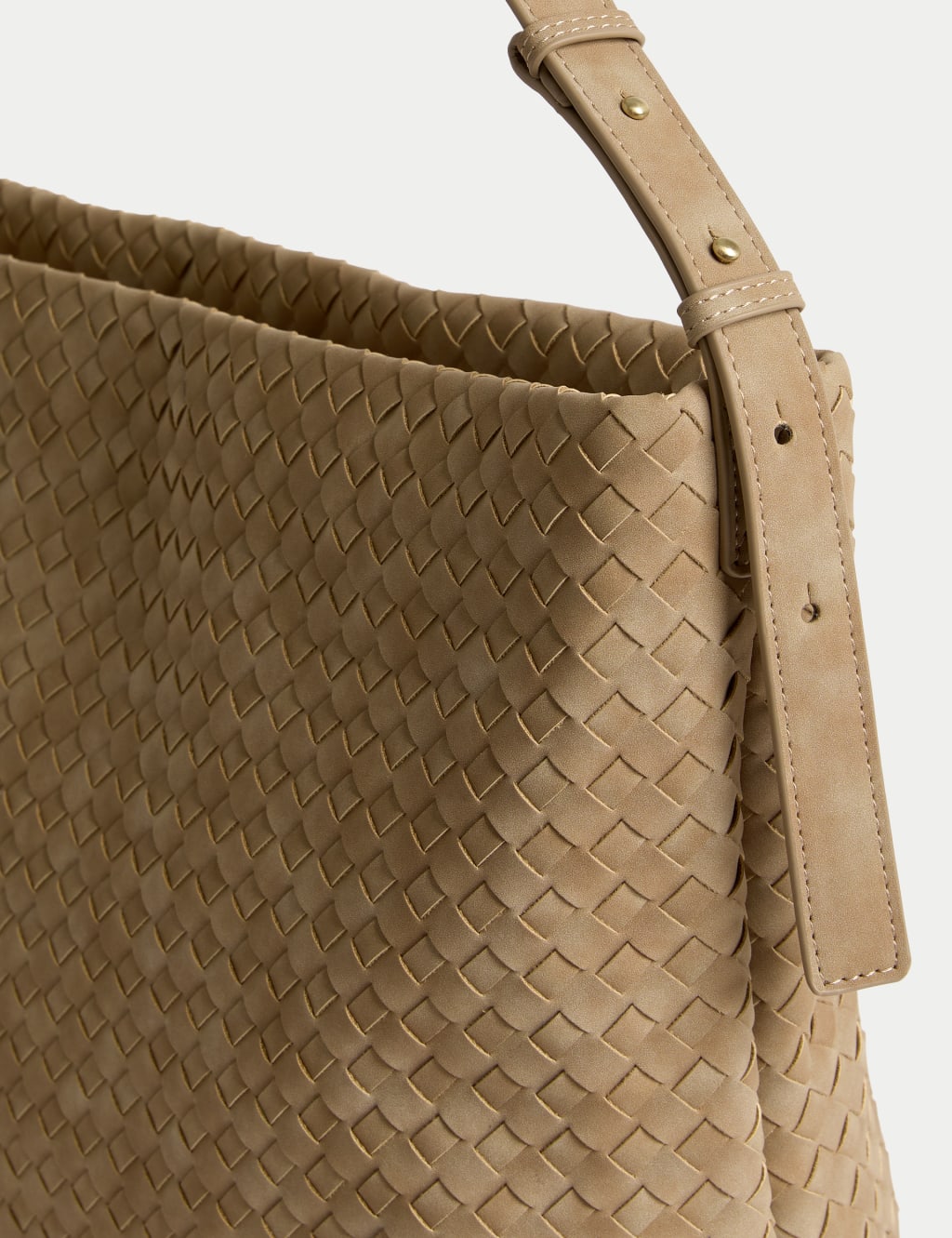Faux Leather Woven Shoulder Strap 2 of 4