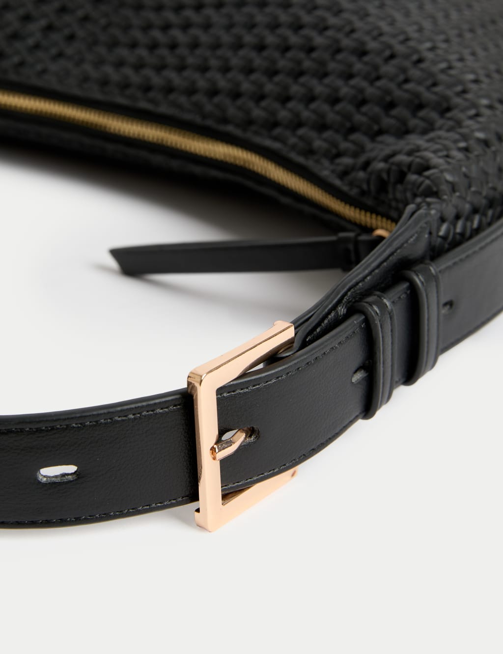 Faux Leather Woven Sling Bag 2 of 4