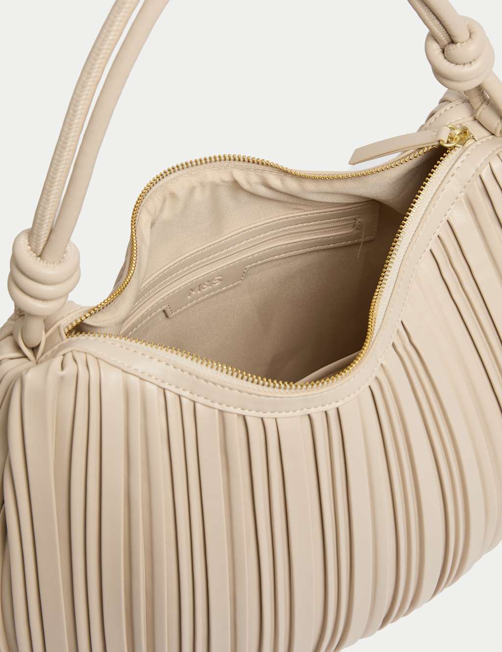 Faux Leather Pleated Top Handle Shoulder Bag 5 of 5