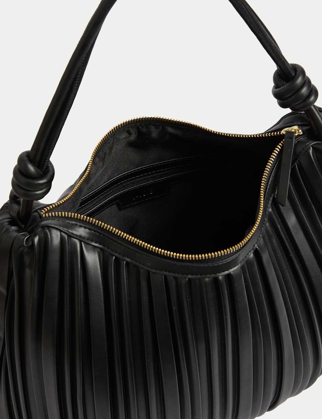 Faux Leather Pleated Top Handle Shoulder Bag 5 of 5