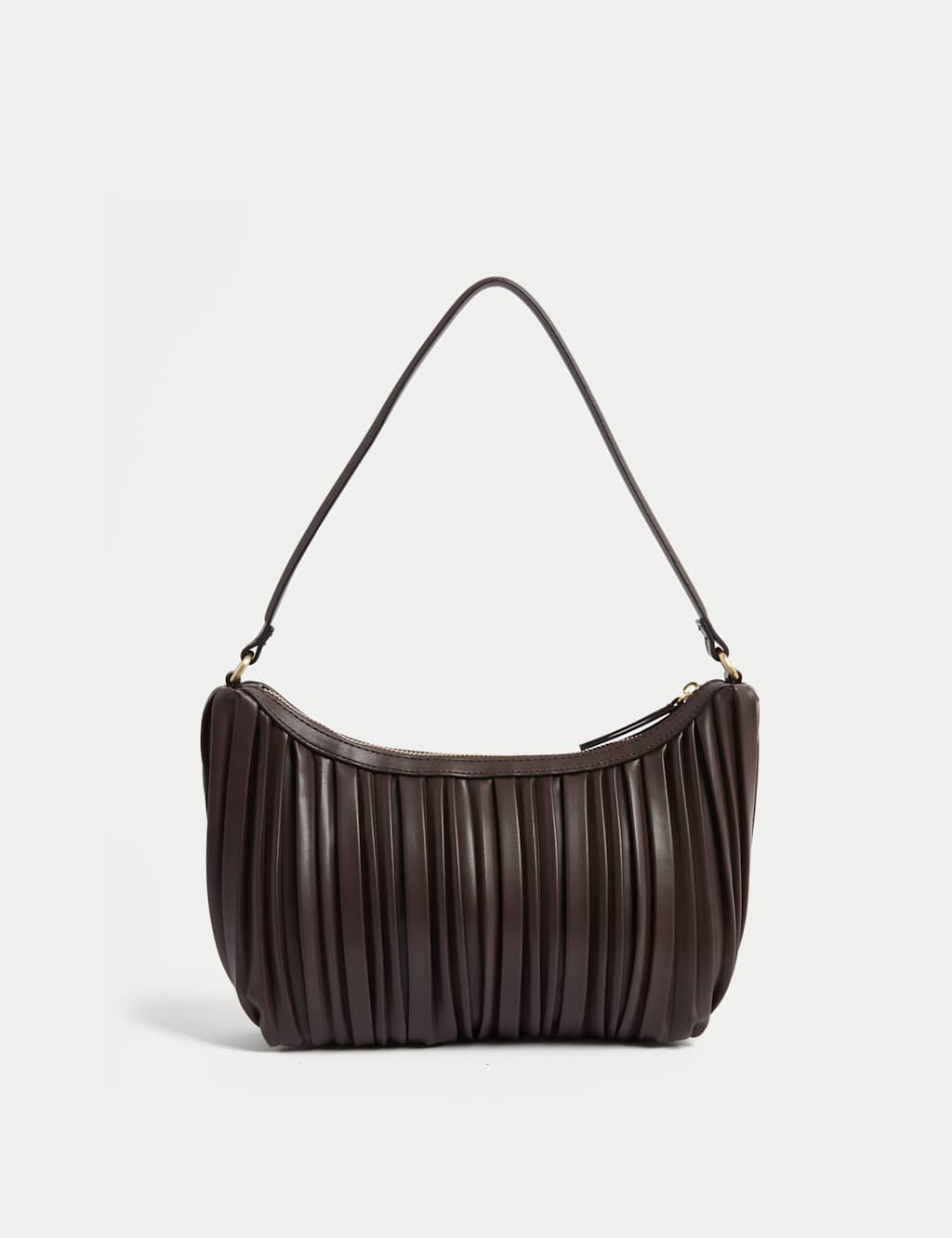 Faux Leather Pleated Shoulder Bag 4 of 5