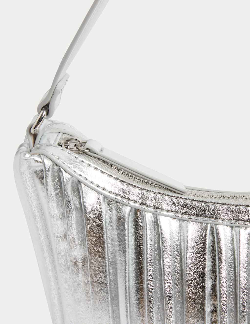 Faux Leather Pleated Shoulder Bag 2 of 4
