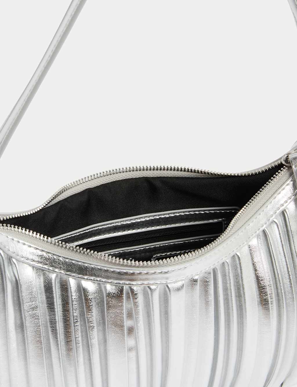 Faux Leather Pleated Shoulder Bag 4 of 4