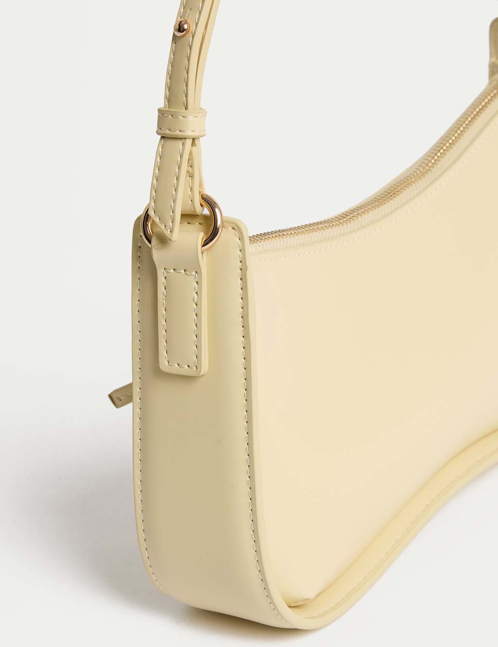 Faux Leather Clean Baguette Bag 3 of 5