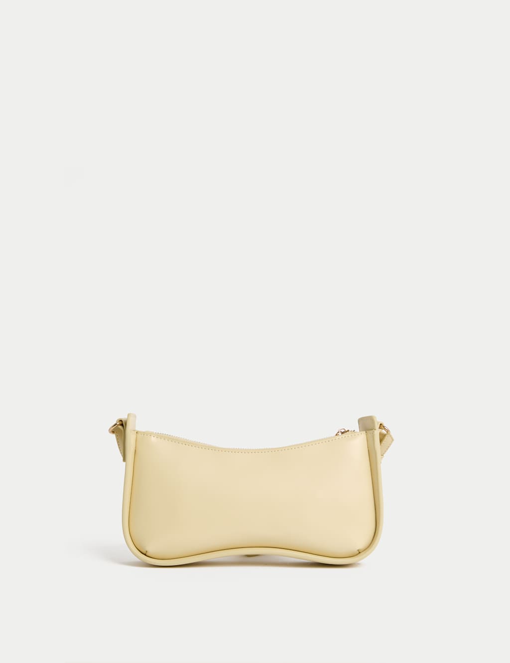 Faux Leather Clean Baguette Bag 4 of 5