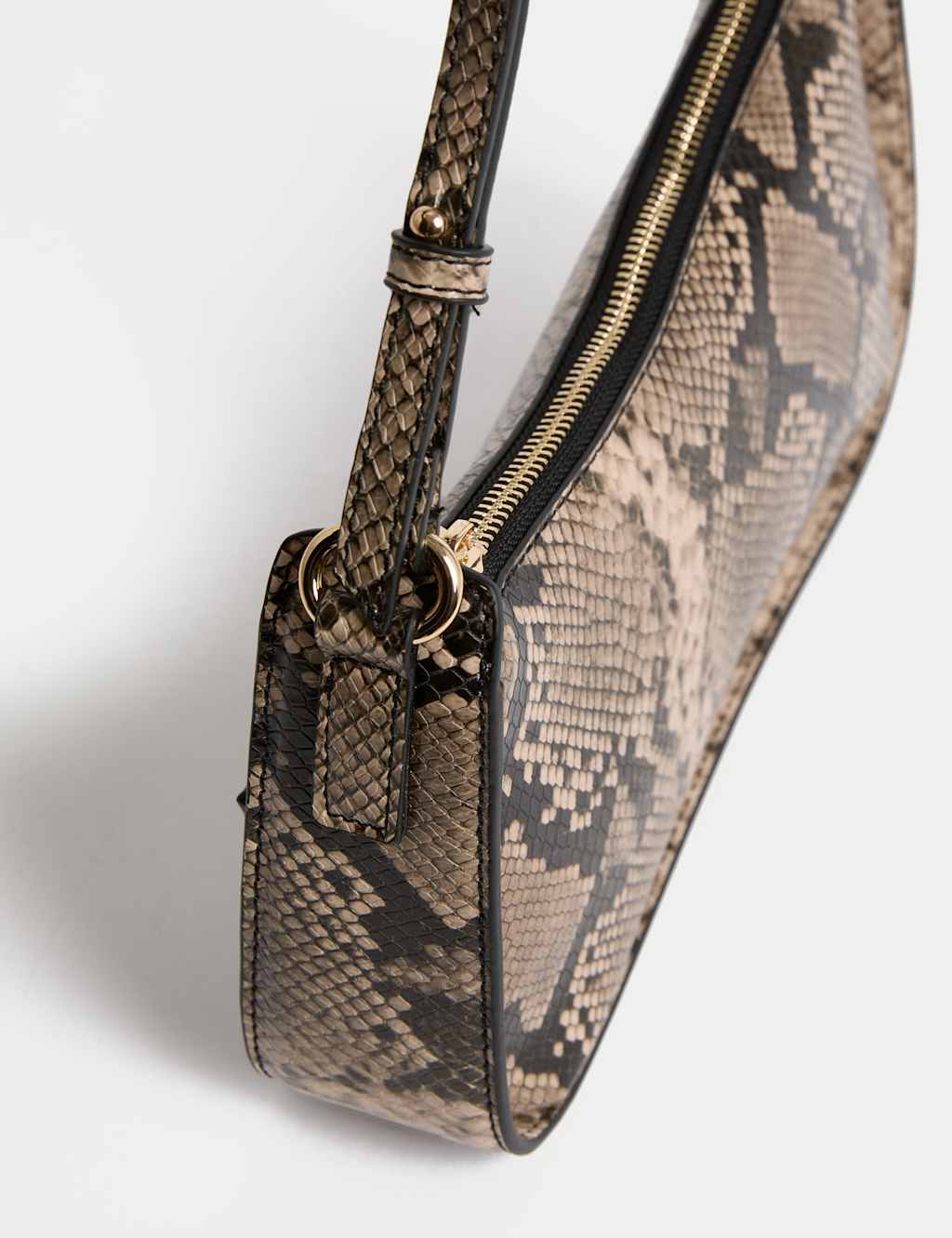 Faux Leather Clean Baguette Bag 3 of 5