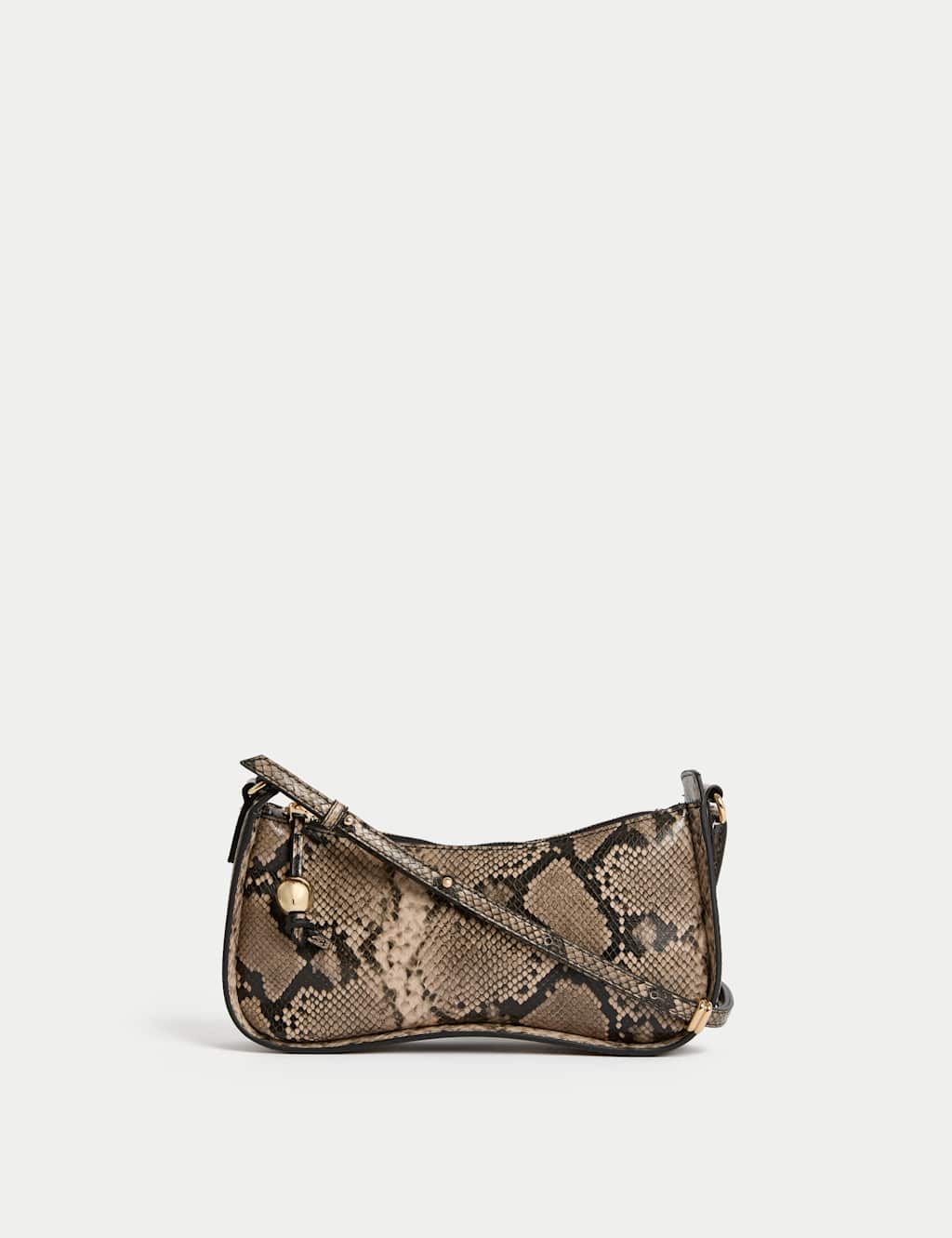 Faux Leather Clean Baguette Bag 2 of 5