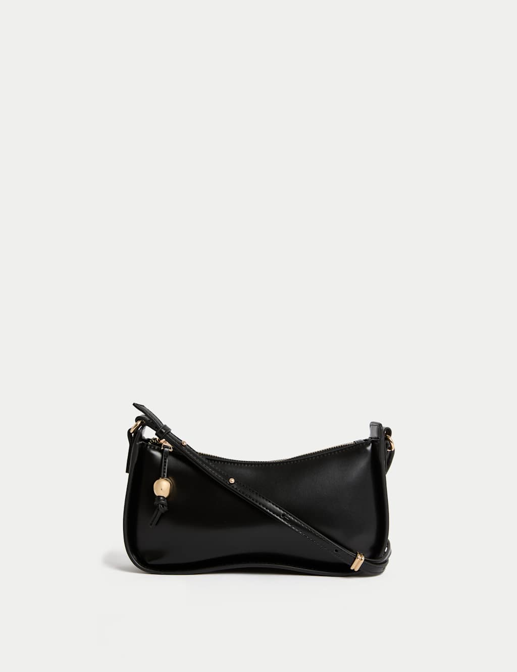 Faux Leather Clean Baguette Bag 2 of 5