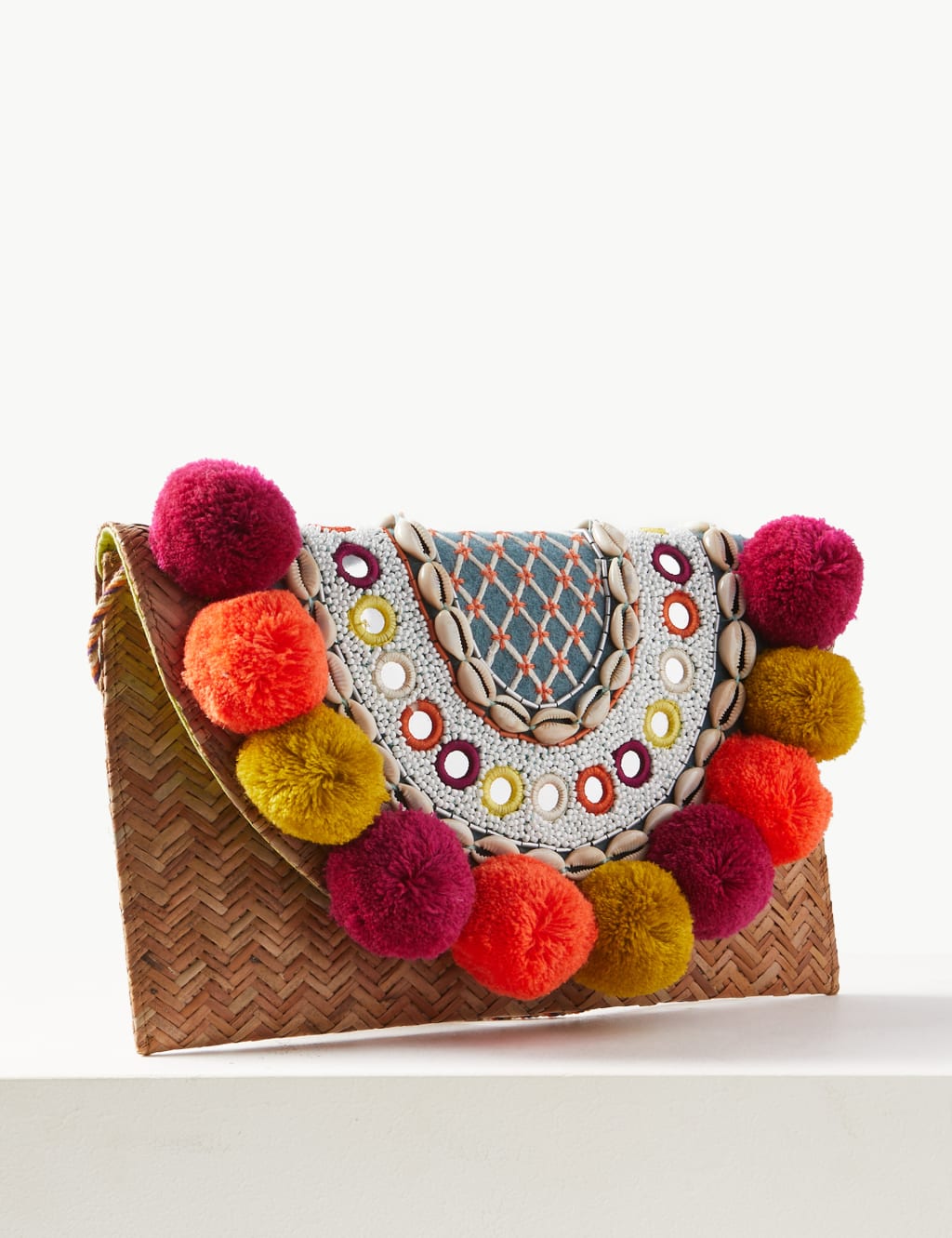 Pom Pom Clutch Bag M S Collection M S