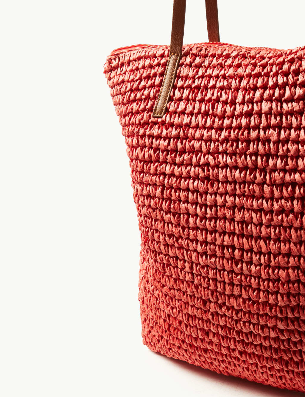 Straw Zipped Detail Shopper Bag M S Collection M S