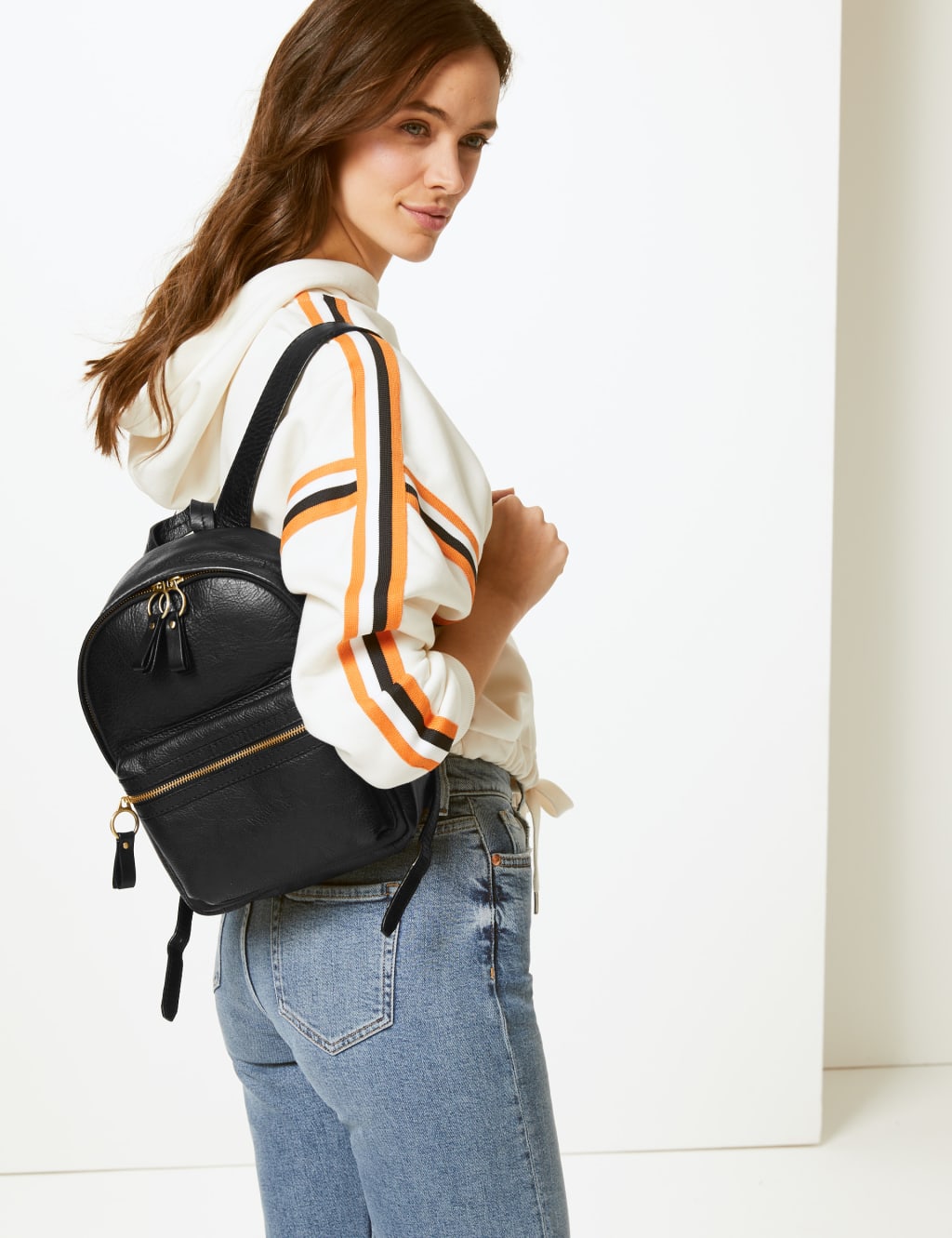 Marks and spencer leather backpack store