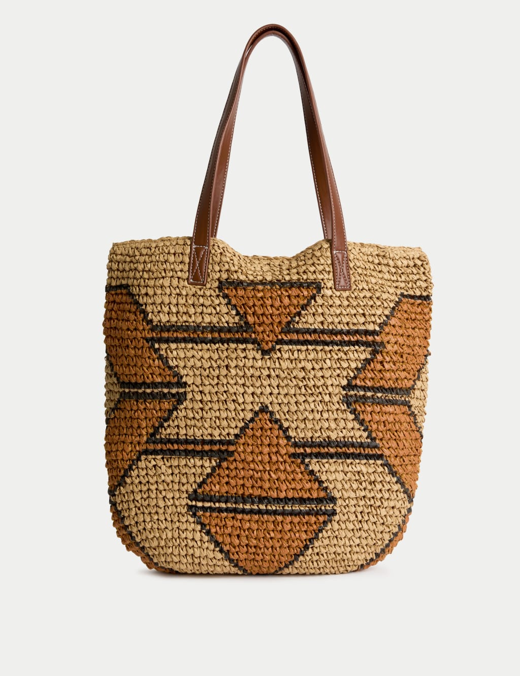 Striped Straw Tote Bag 3 of 4