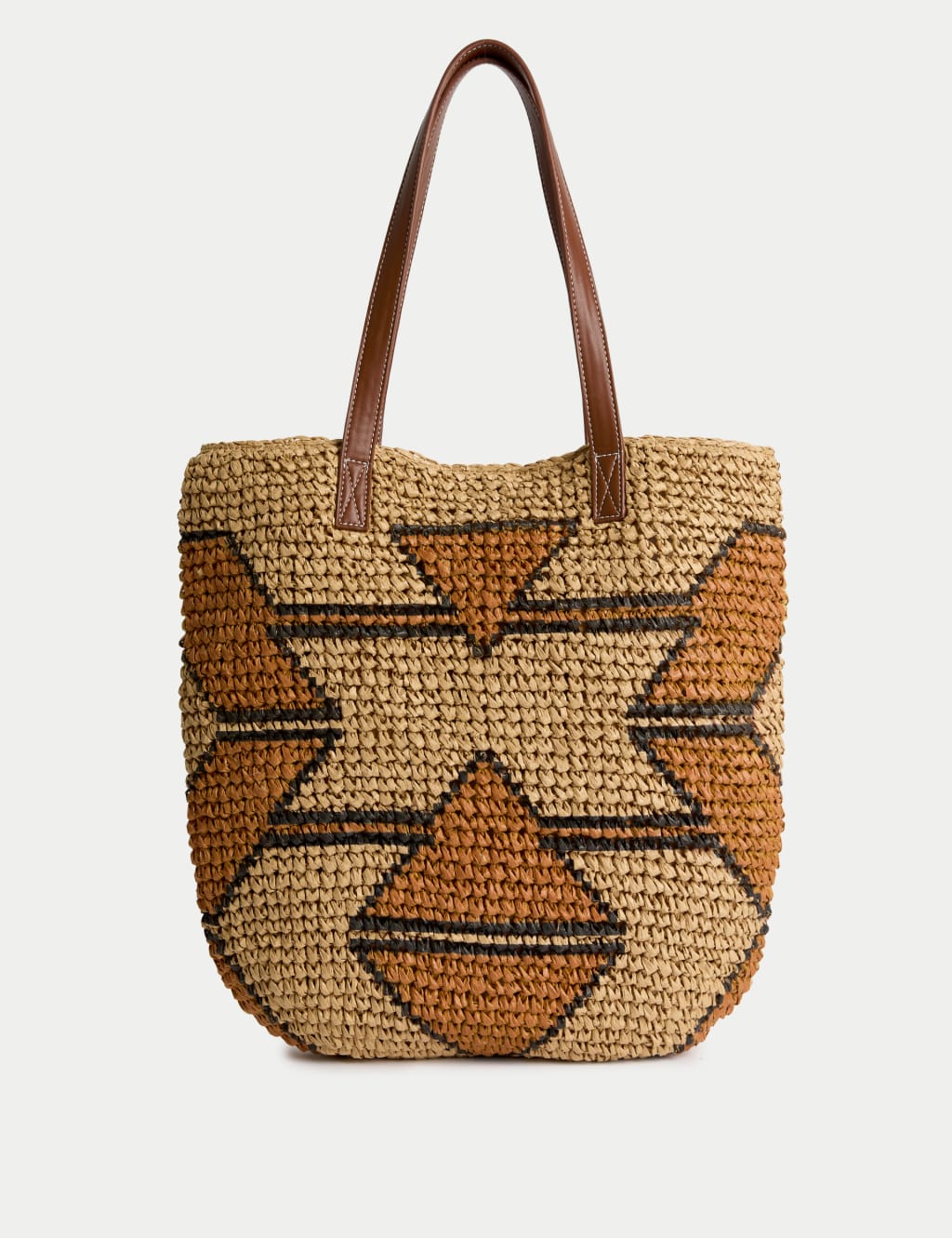 Striped Straw Tote Bag 1 of 4