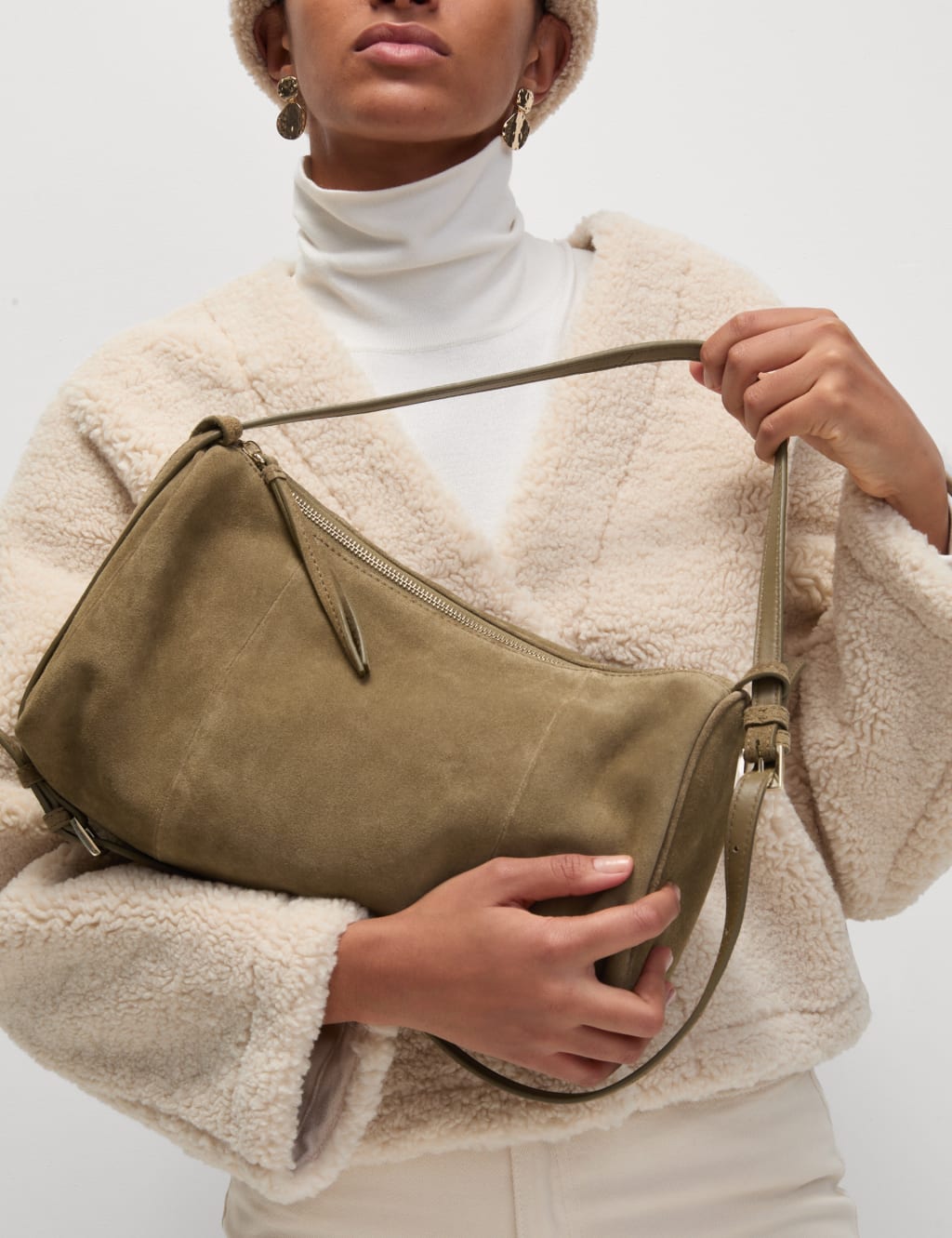 Suede satchel handbag outlet