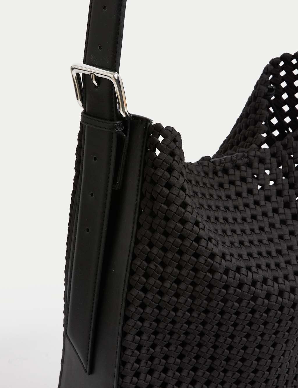 Fabric Woven Shoulder Tote Bag 3 of 7