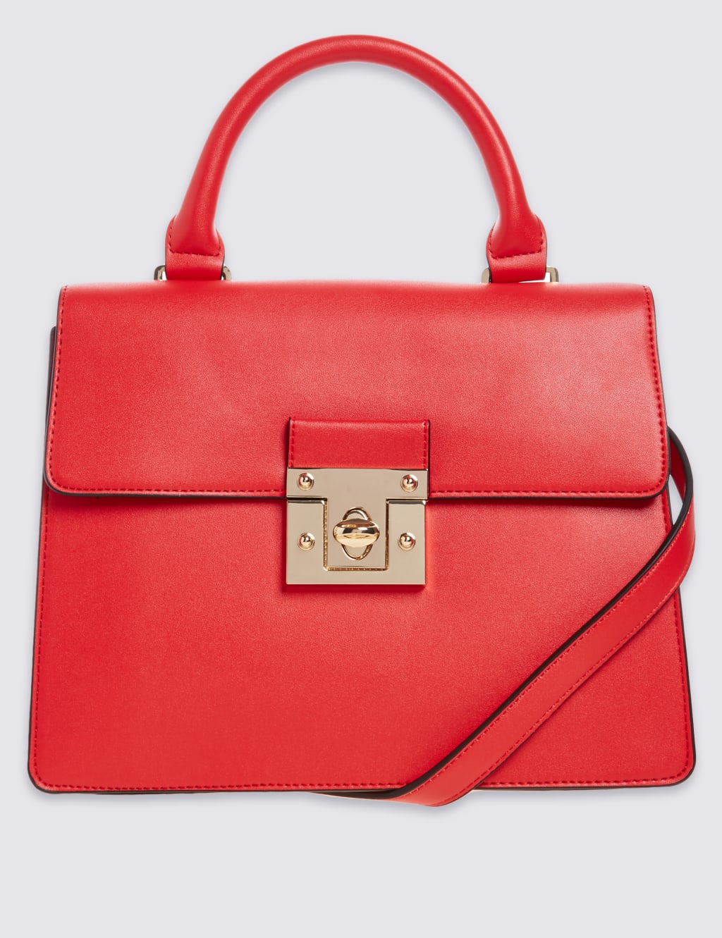 Faux Leather Top Handle Tote Bag M S Collection M S