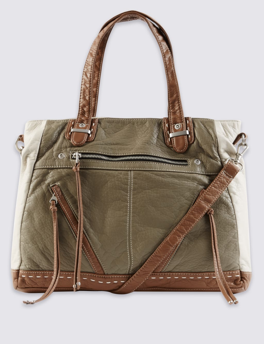 Faux Leather Slouch Tote Bag 2 of 5