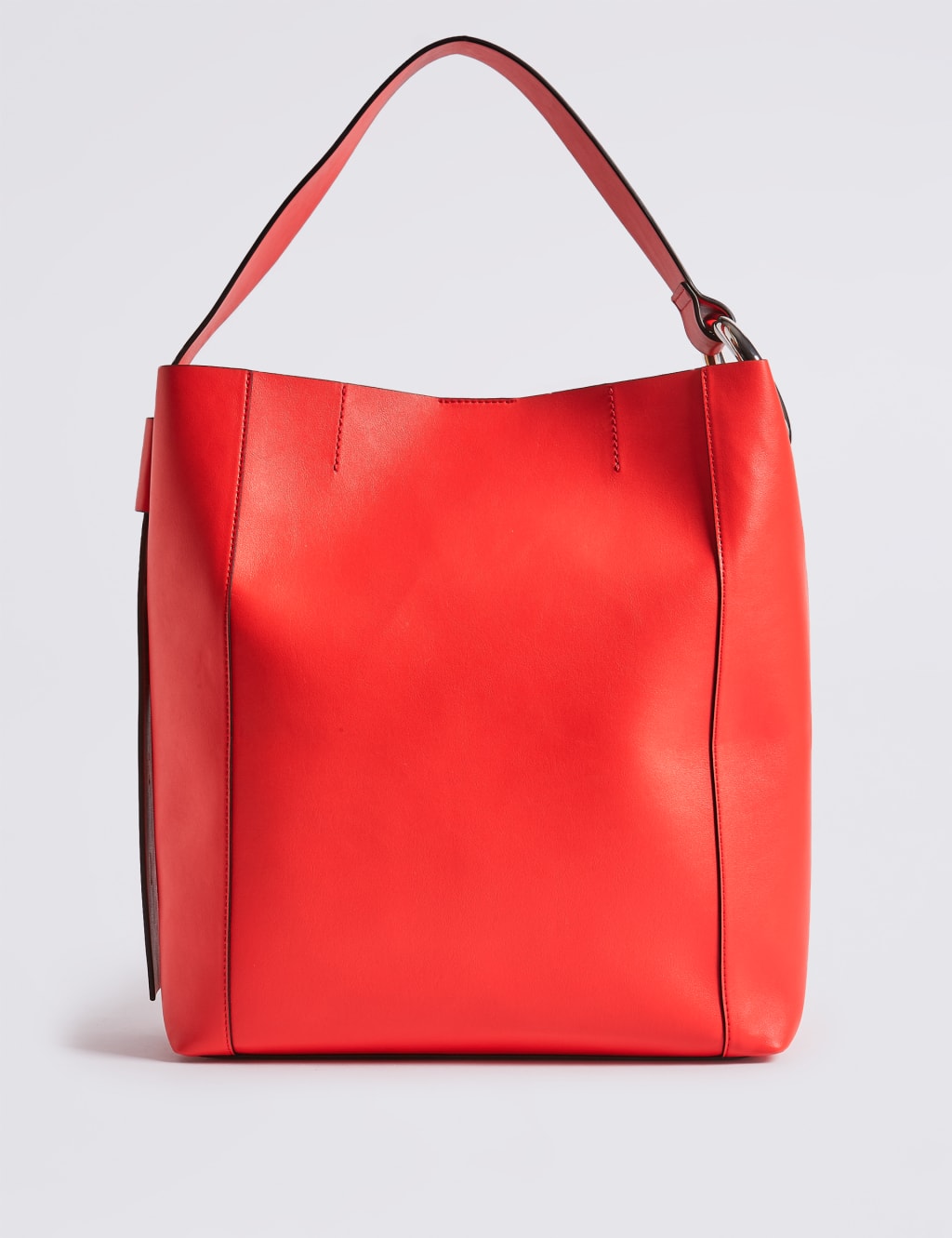 Faux Leather Ring Slouch Shoulder Bag M S Collection M S