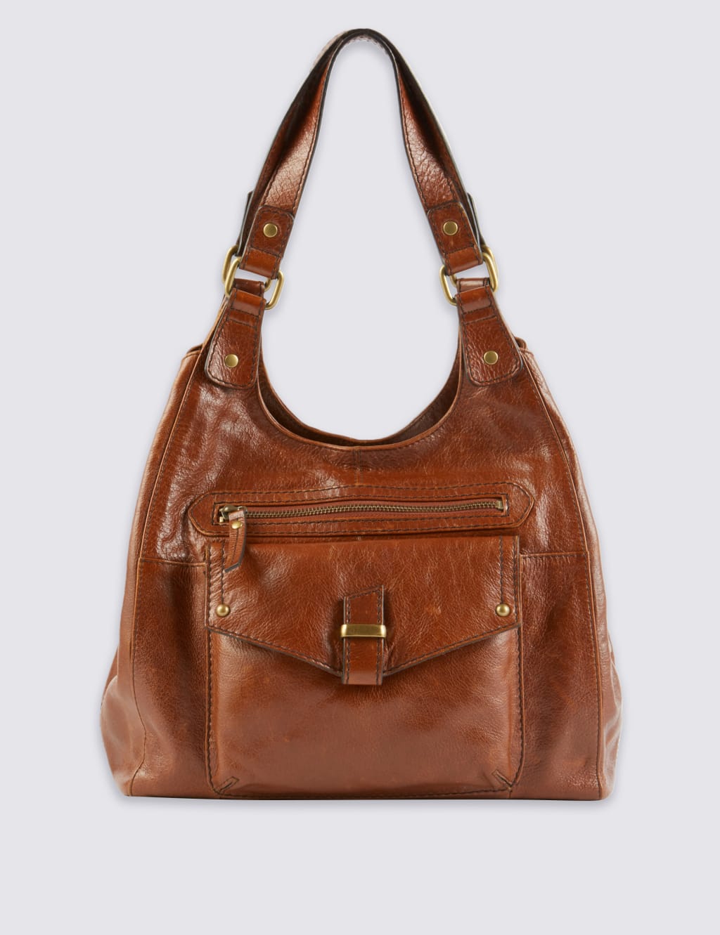 Leather Hobo Bag M S Collection M S