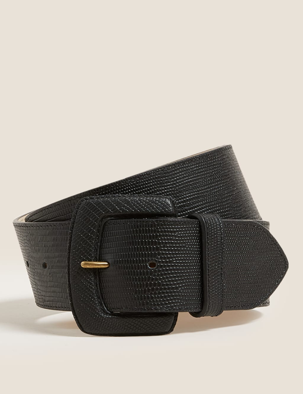 Leather Lizard Effect Waist Belt 1 of 2